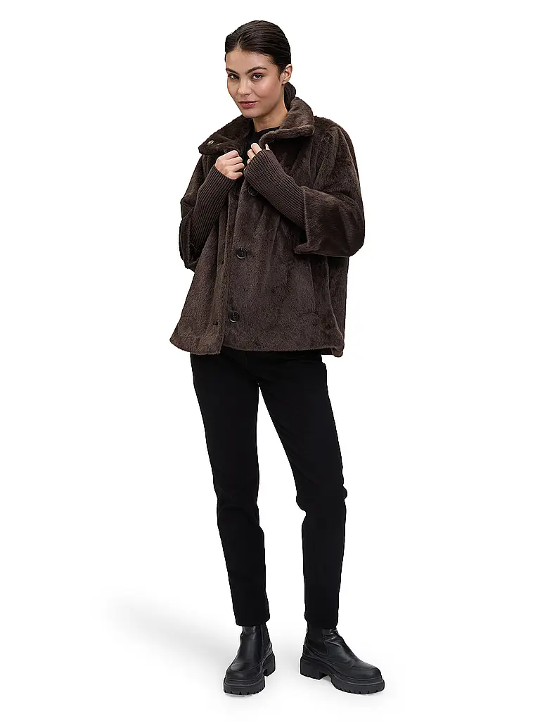 BETTY BARCLAY | Chaqueta de aspecto de piel | Marrón