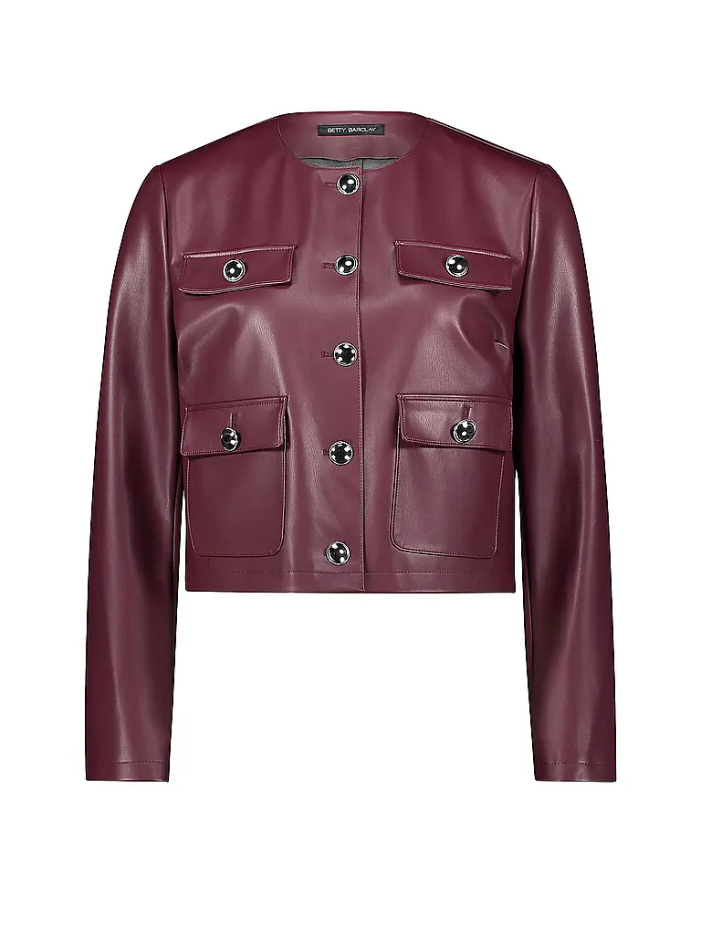BETTY BARCLAY | Chaqueta de imitación de cuero | Rojo oscuro