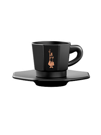 BIALETTI | Juego de 4 tazas de espresso negro/cobre