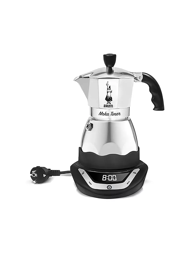 BIALETTI | Cafetera espresso eléctrica EASY TIMER 6 tazas Alu / Negro | silber