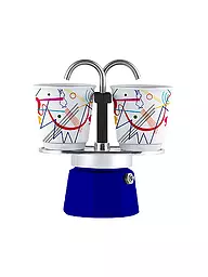 BIALETTI | Cafetera espresso Mini Express 2 tazas, decoración azul | Azul