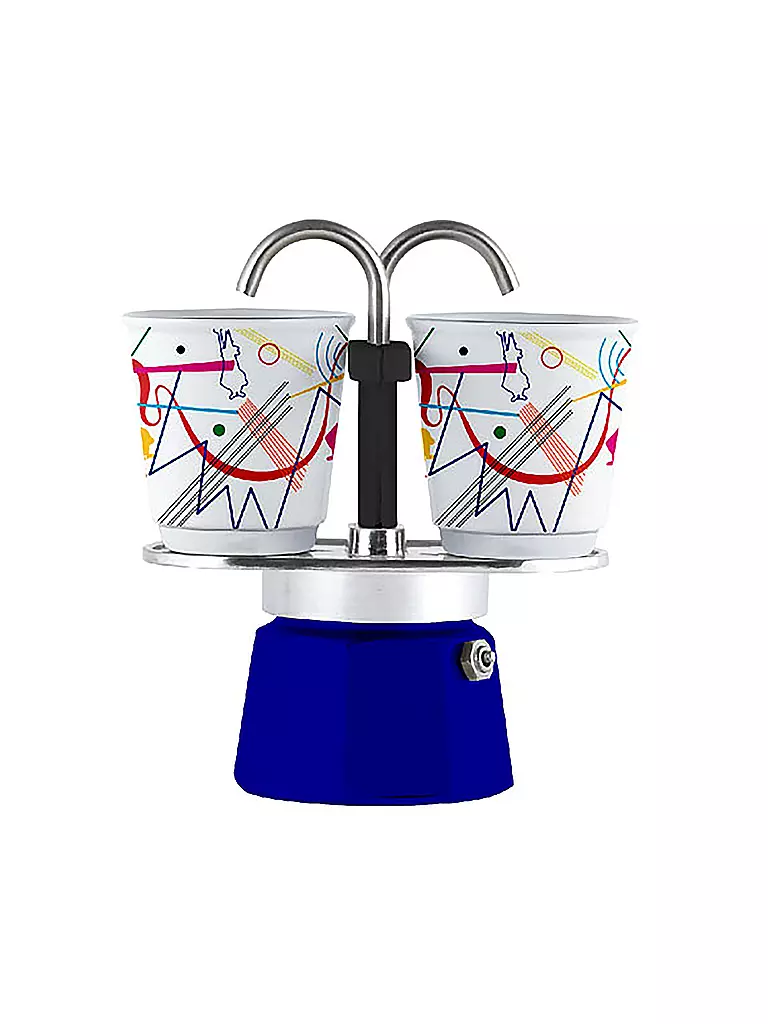 BIALETTI | Cafetera espresso Mini Express 2 tazas, decoración azul | Azul