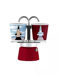 BIALETTI | Cafetera espresso Mini Express 2 tazas, decoración azul | Rojo