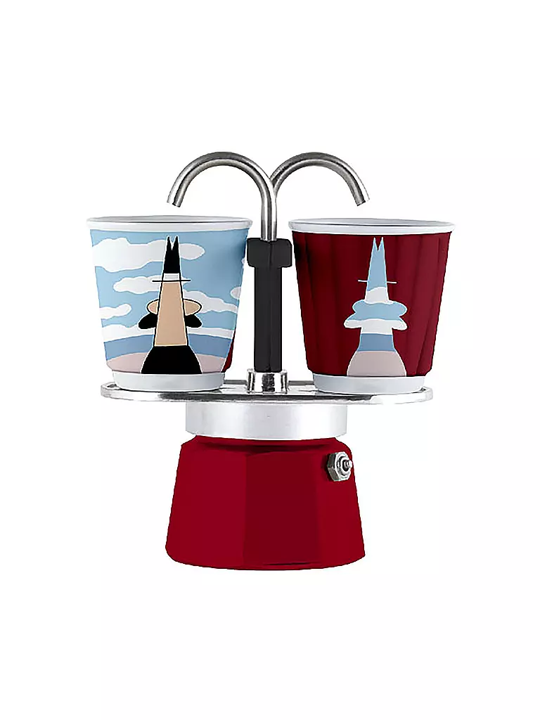BIALETTI | Cafetera Espresso Mini Express 2 Tazas Rojo Decoración | Rojo