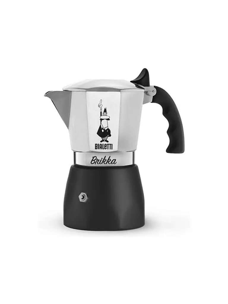 BIALETTI | Cafetera exprés BRIKKA 2 tazas Alu / Negro | Plata