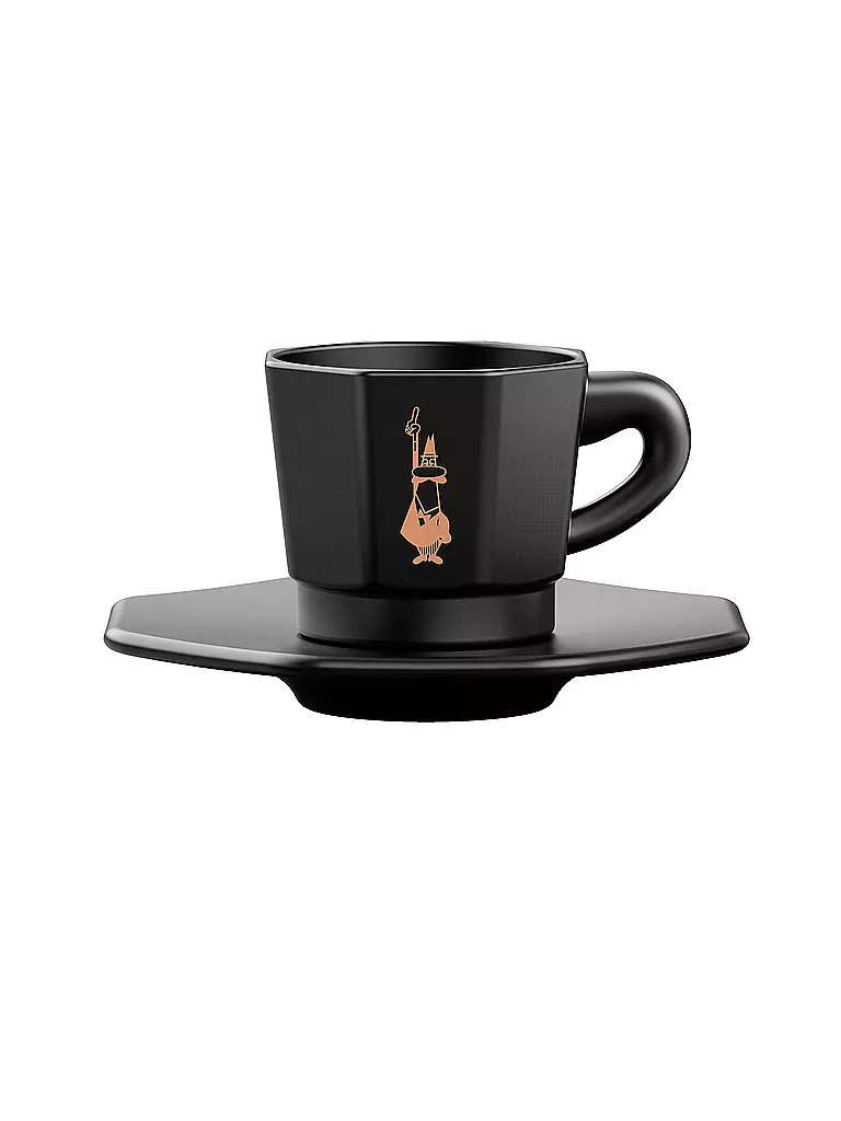 BIALETTI | Juego de 4 tazas de espresso negro/cobre | schwarz