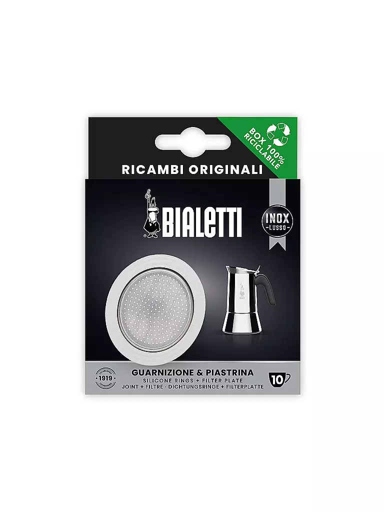 BIALETTI | Juego de repuesto para 10 tazas, junta más filtro de silicona | Crema