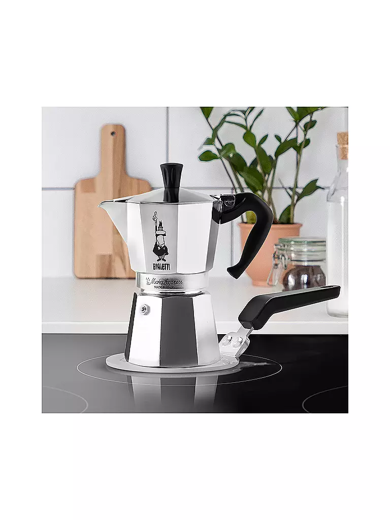 BIALETTI | Placa de inducción para cafetera exprés de 13 cm de acero inoxidable | silber
