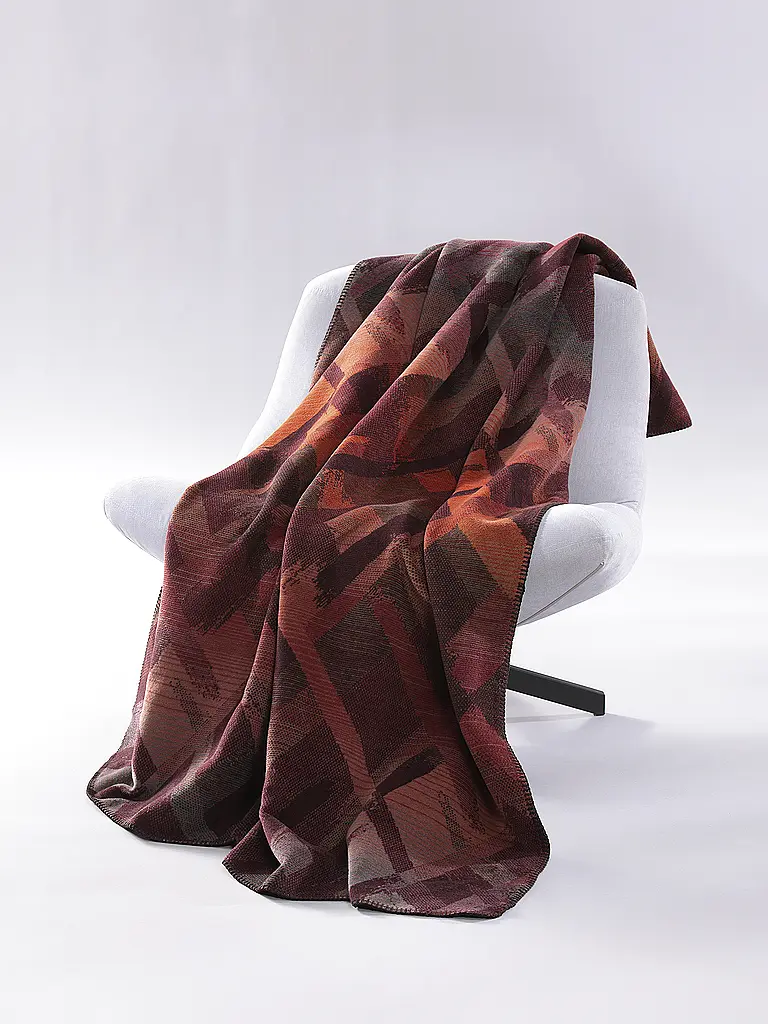 BIEDERLACK | Manta para el hogar - Plaid 150x200cm RUBY PASSION Garnet Glow | Rojo oscuro
