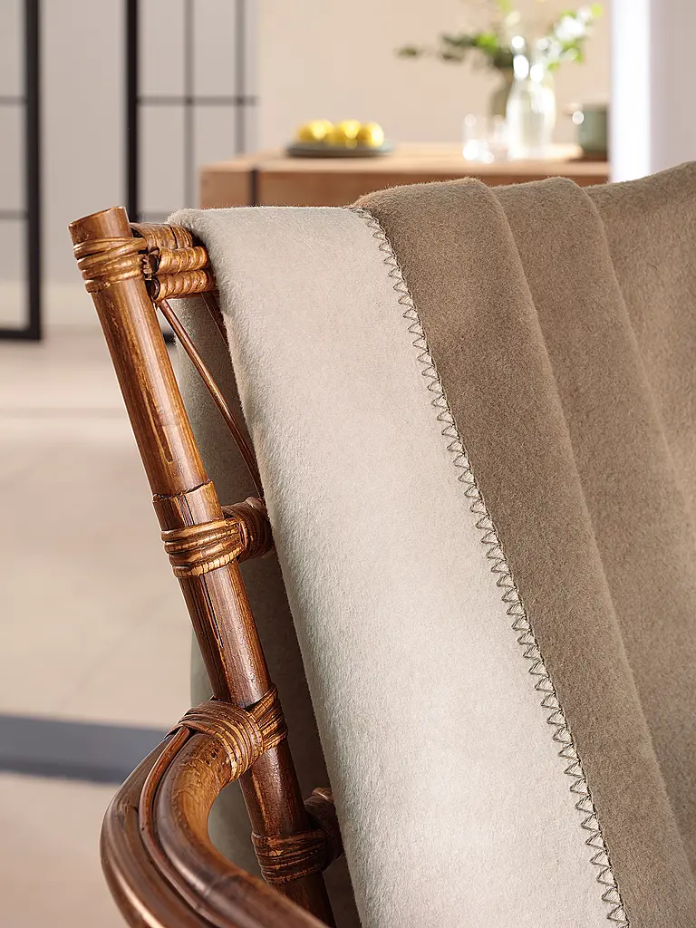 BIEDERLACK | Manta para el hogar - Plaid 150x200cm UNI DOUBLEFACE Palisade Feder | Camel