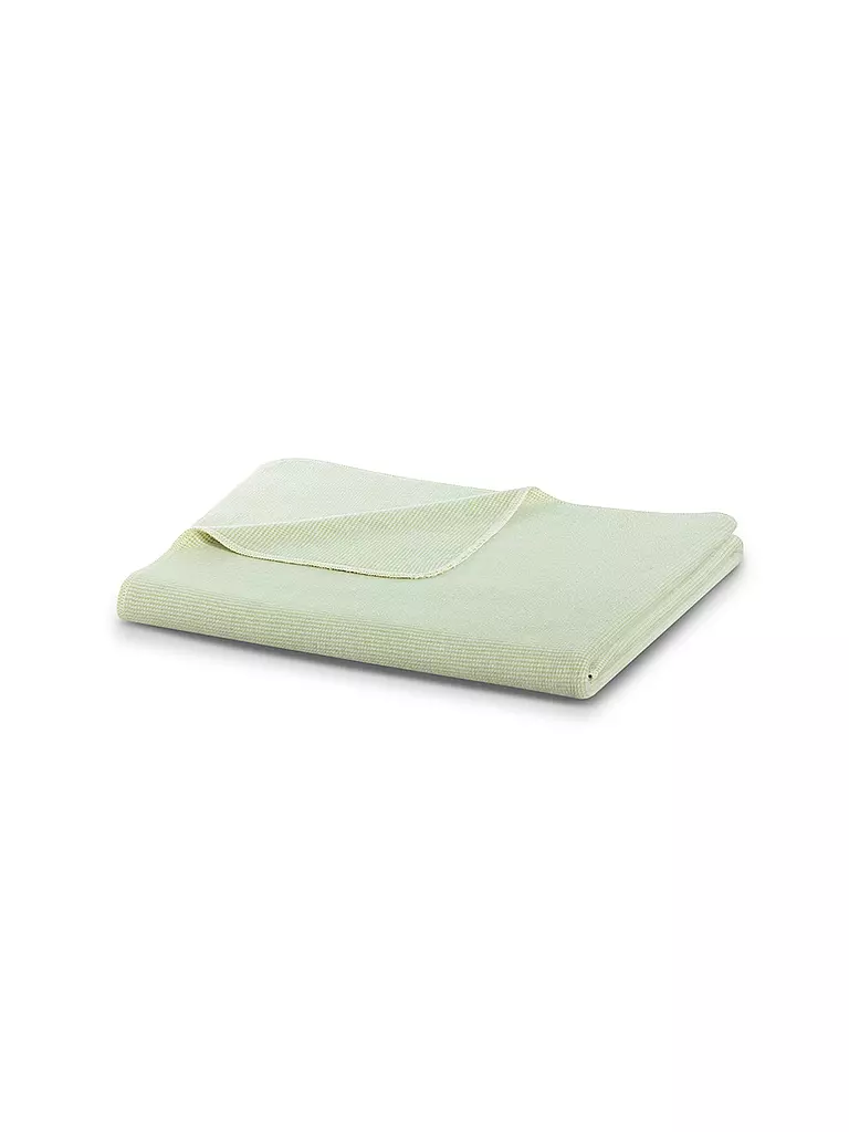 BIEDERLACK | Manta para sofá a cuadros 150x200cm PUNTADA OVERLOCK Menta Perla | Verde claro