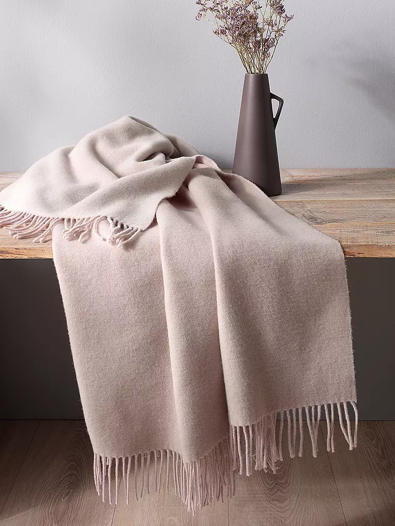 BIEDERLACK | Manta Plaid CASHMERE 130x170cm Rosa / Crudo | Rosa