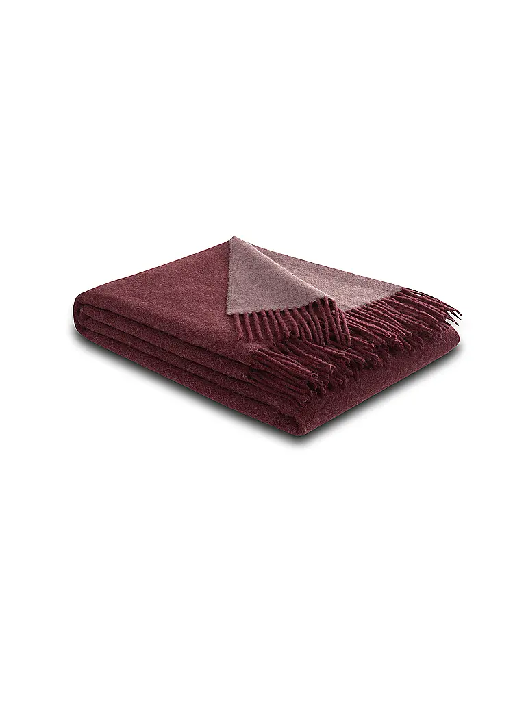 BIEDERLACK | Plaid de cachemira 130x170cm Burdeos Parfait | Rojo oscuro