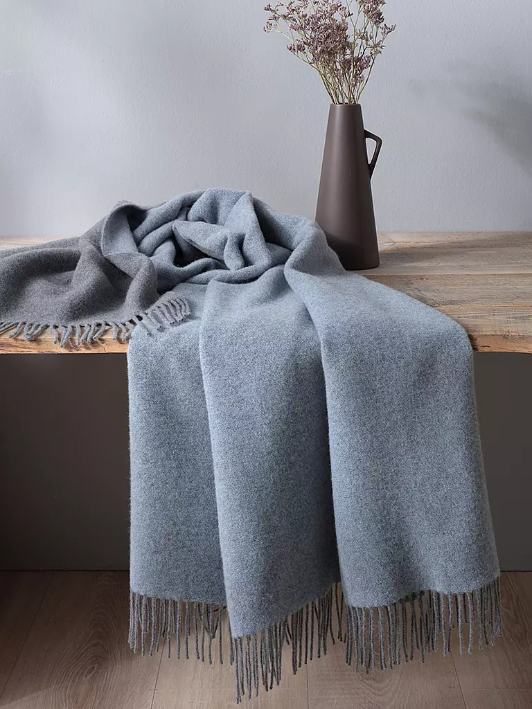 BIEDERLACK | Tagesdecke - Plaid 130x170cm Azul Gris | Azul oscuro