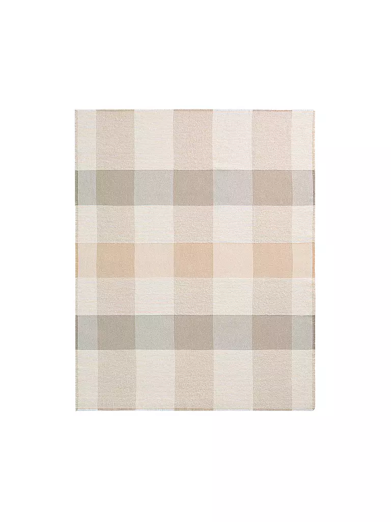 BIEDERLACK | Tagesdecke - Plaid 130x170cm WHITE SANDSATION White Boucle | Camel