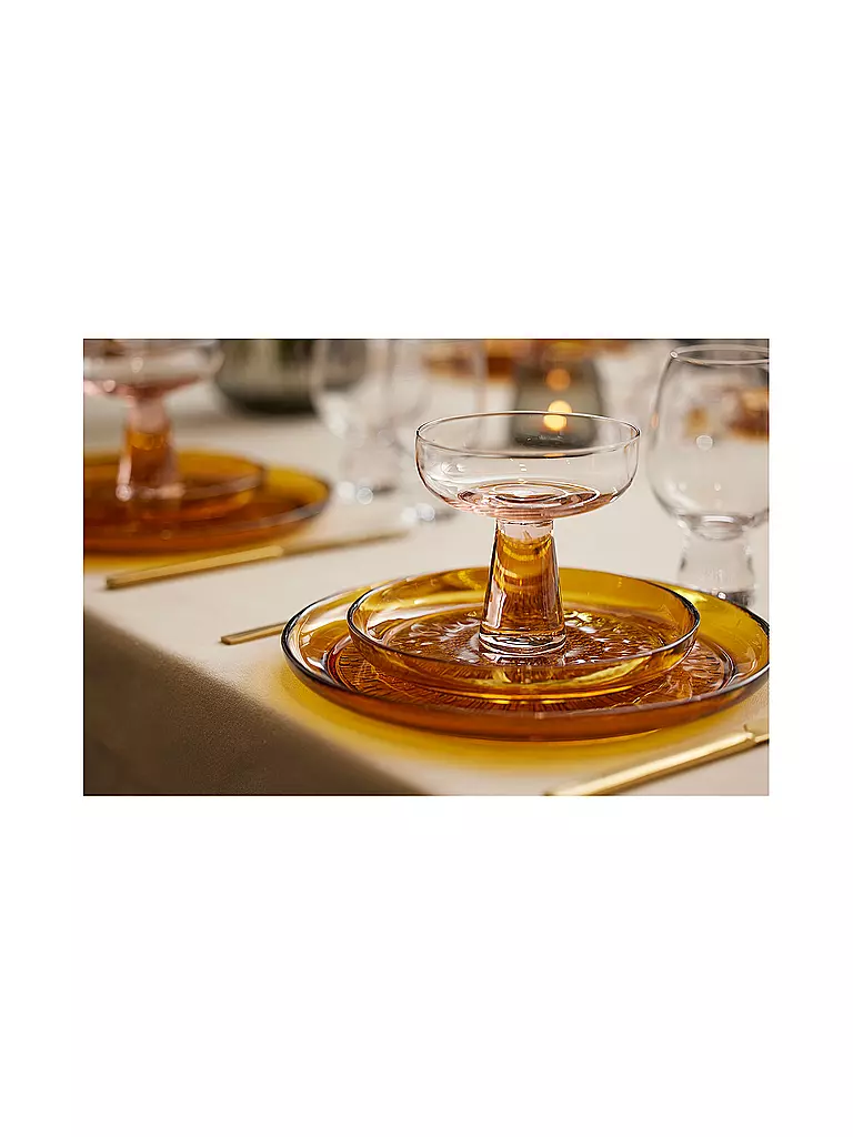 BITZ | Plato de vidrio KUSINTHA 25cm Ámbar | Naranja