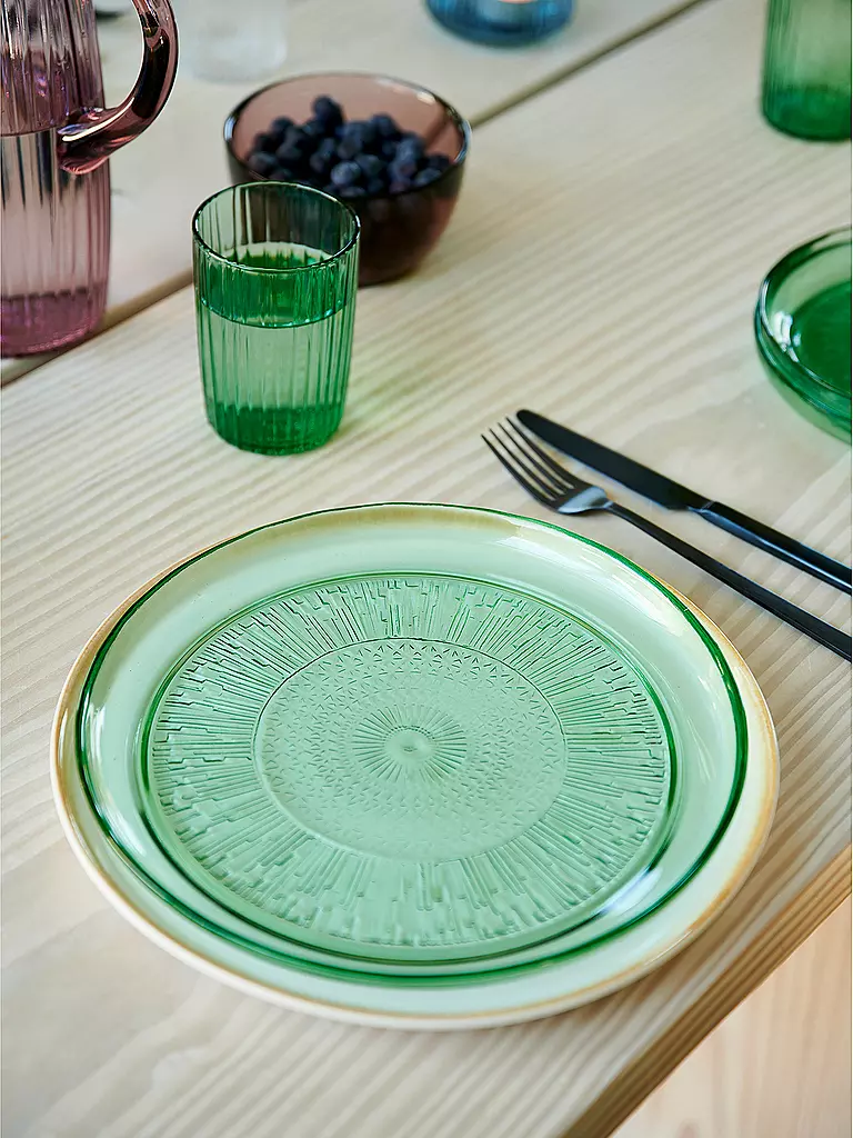 BITZ | Plato de vidrio KUSINTHA 25cm Verde | 