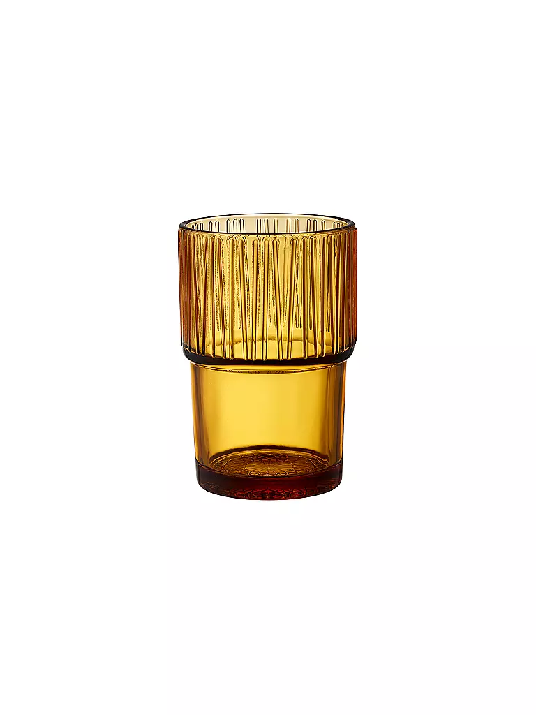 BITZ | Vaso de agua KUSINTHA, juego de 4, 380 ml, ámbar | 