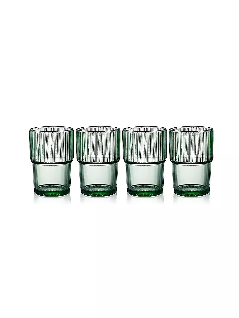 BITZ | Vaso de agua KUSINTHA juego de 4 380ml verde | hellgrün