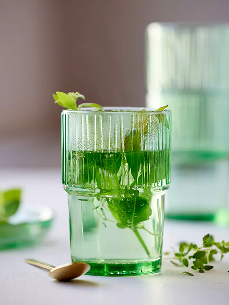 BITZ | Vaso de agua KUSINTHA juego de 4 380ml verde | hellgrün