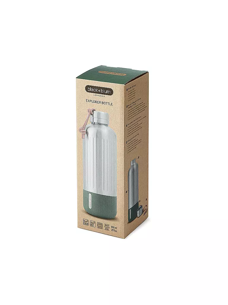 BLACK+BLUM | Botella isotérmica EXPLORER 0,85 l Oliva/Acero inoxidable | Oliva