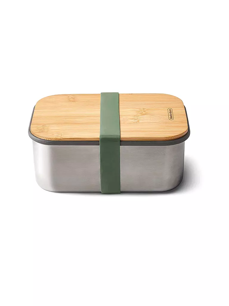 BLACK+BLUM | Fiambrera - Lunchbox grande 19x13,5cm Oliva/Acero inoxidable | Oliva
