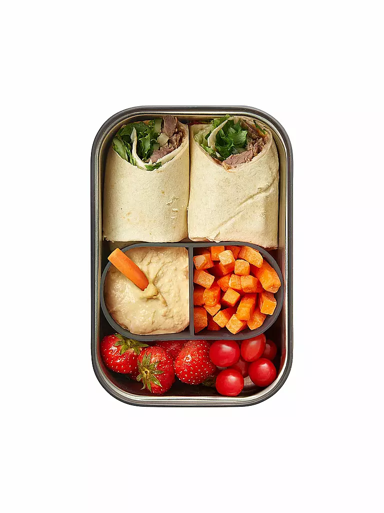 BLACK+BLUM | Fiambrera - Lunchbox grande 19x13,5cm Oliva/Acero inoxidable | 