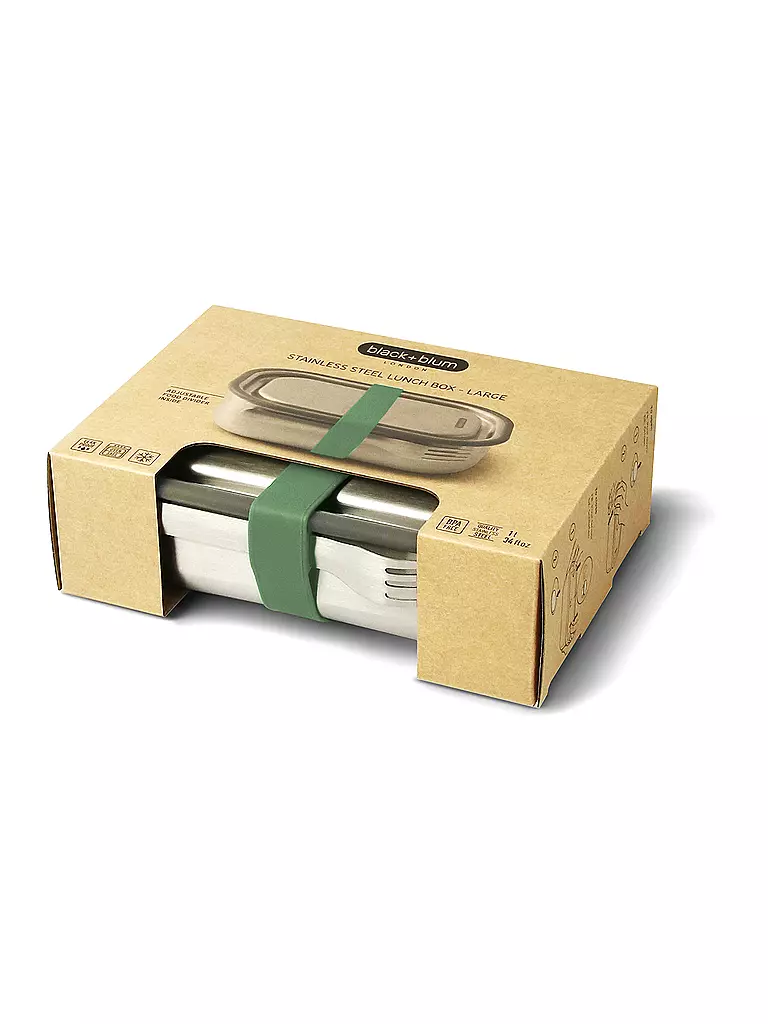 BLACK+BLUM | Fiambrera Grande 1l Oliva/Acero inoxidable | 