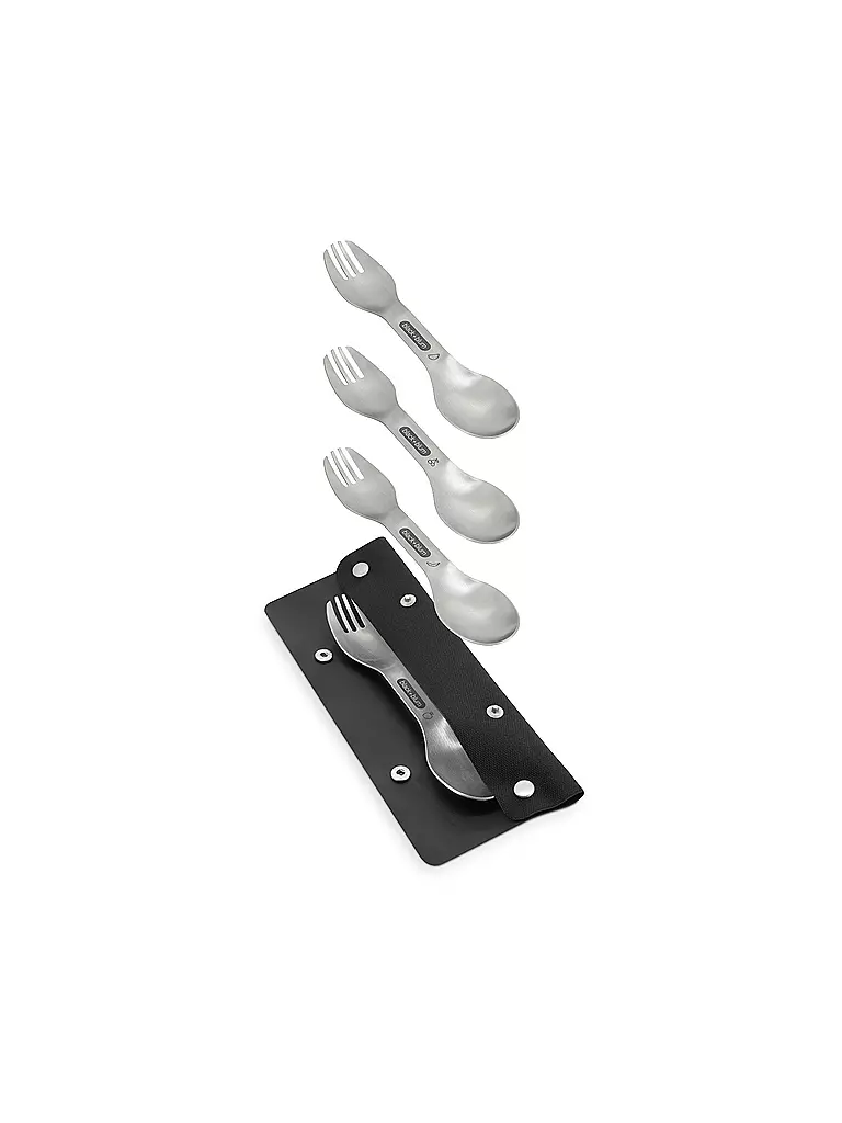 BLACK+BLUM | Set de göffel de 4 piezas de acero inoxidable | Plata