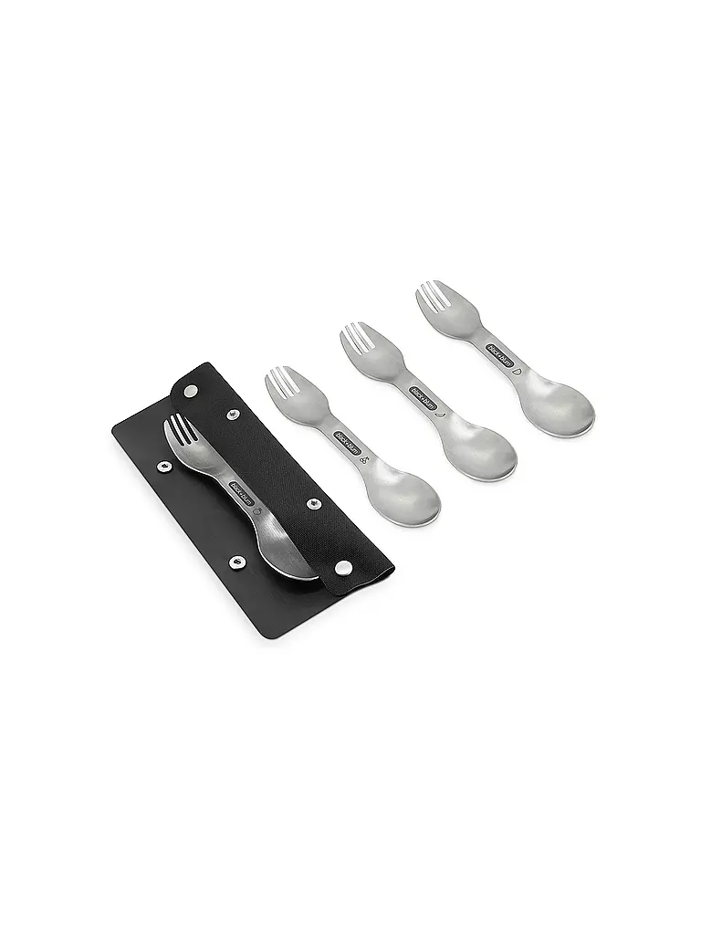 BLACK+BLUM | Set de göffel de 4 piezas de acero inoxidable | Plata