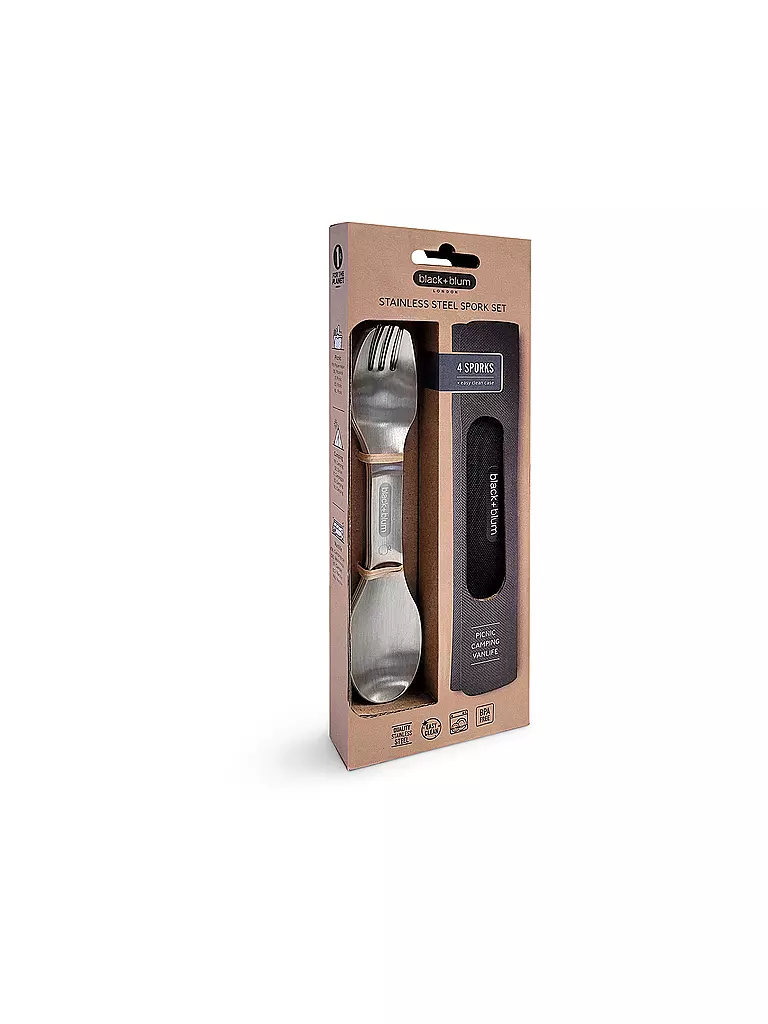 BLACK+BLUM | Set de göffel de 4 piezas de acero inoxidable | 