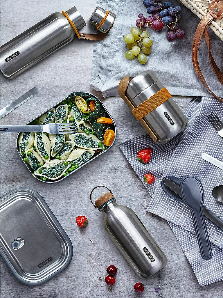 BLACK+BLUM | Termo para alimentos - Food Flask 400ml Naranja/Acero inoxidable | 