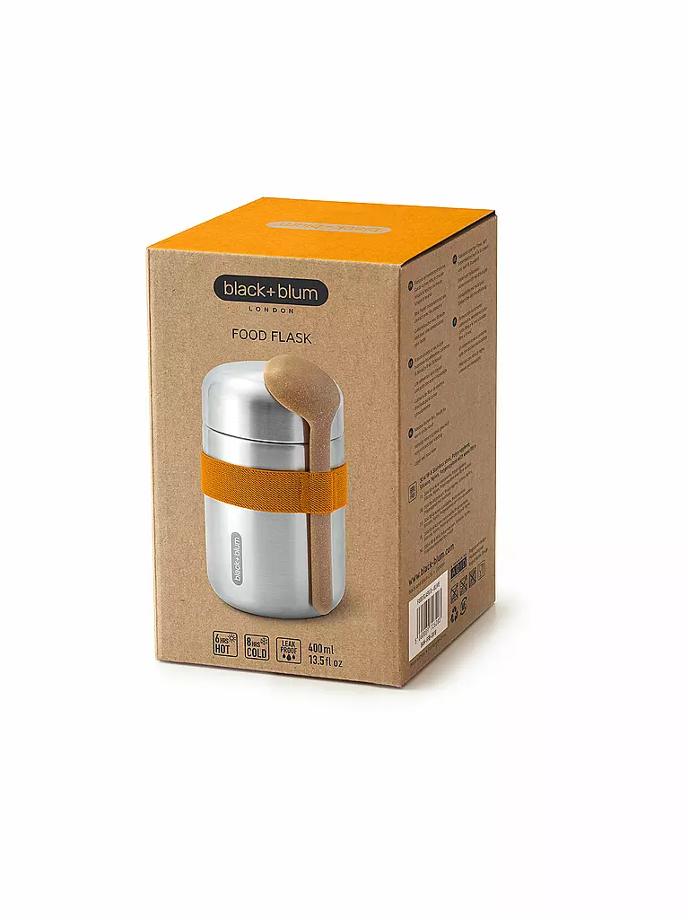 BLACK+BLUM | Termo para alimentos - Food Flask 400ml Naranja/Acero inoxidable | 