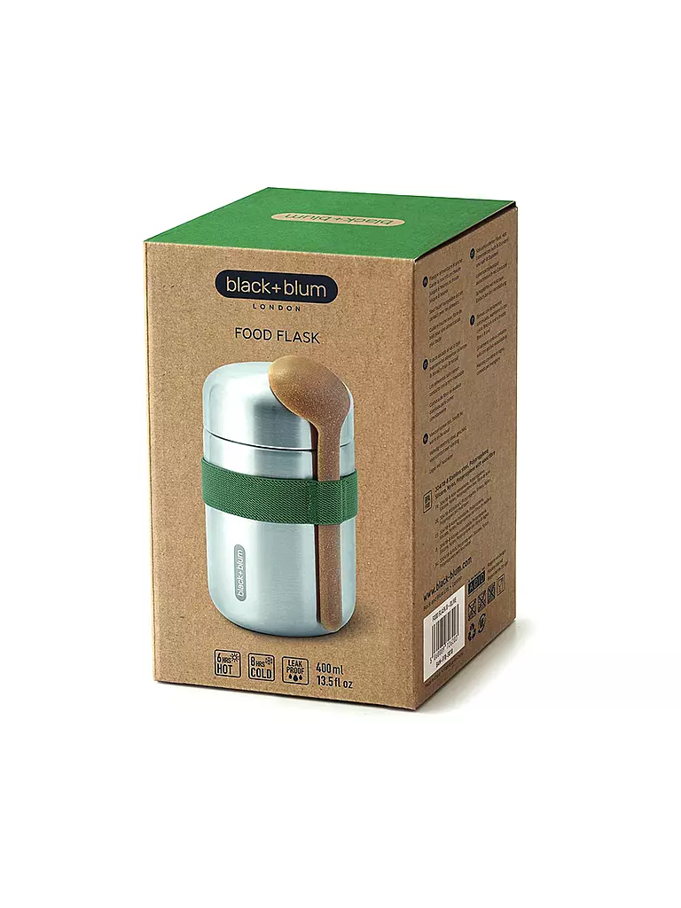 BLACK+BLUM | Termo para alimentos - Food Flask 400ml Oliva/Acero inoxidable | Oliva