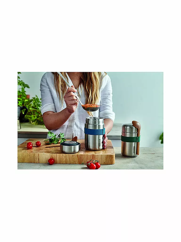 BLACK+BLUM | Termo para alimentos - Food Flask 400ml Oliva/Acero inoxidable | 