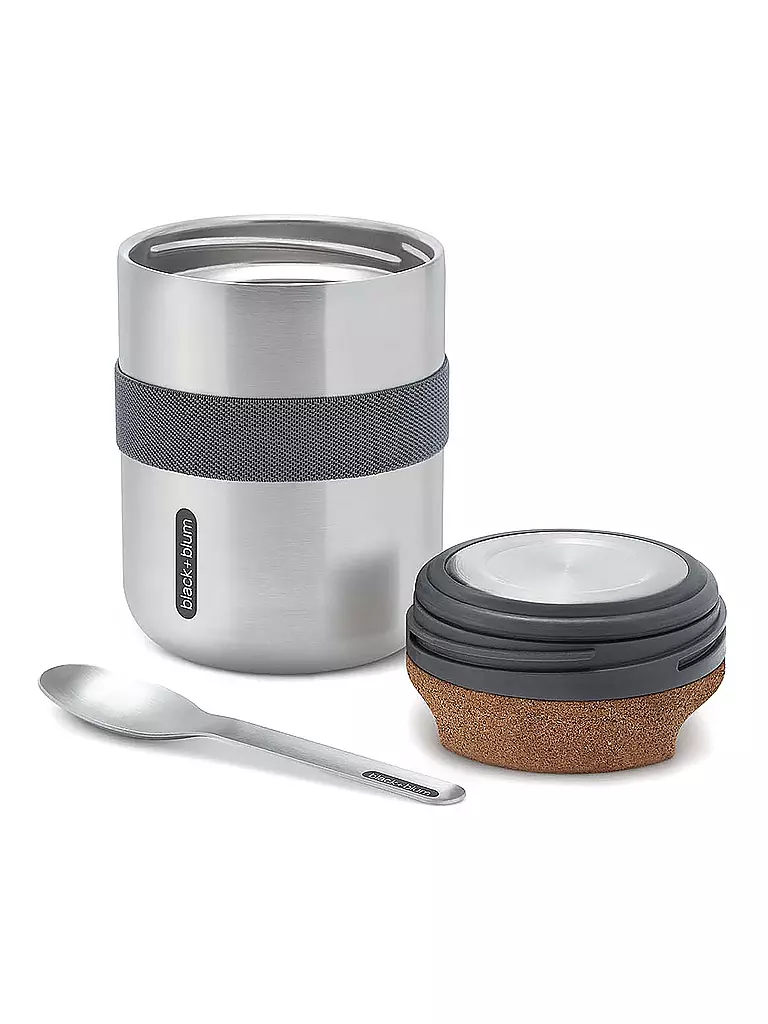 BLACK+BLUM | Vaso térmico de 550 ml de acero inoxidable / negro | Plata