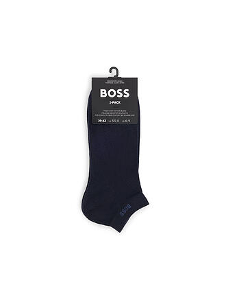 BOSS | Calcetines cortos deportivos, paquete de 2, azul oscuro