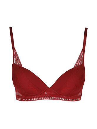 BOSS | Sujetador con aros HALF PAD_PEONY LACE rojo oscuro