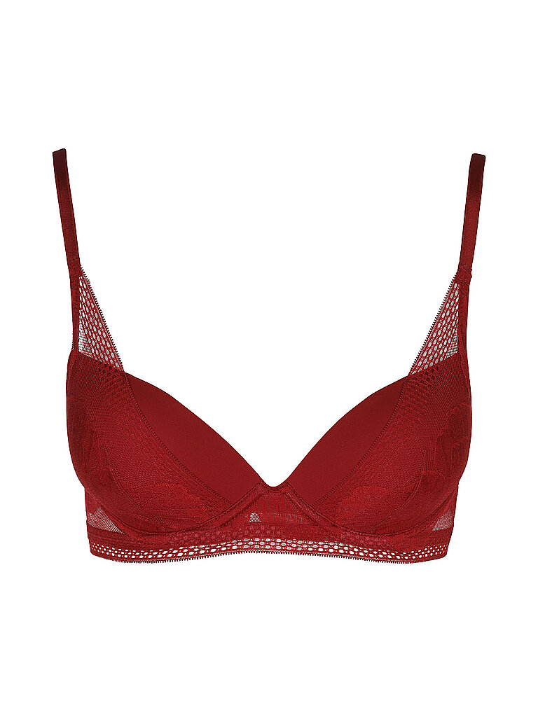 Sujetador con aros HALF PAD_PEONY LACE rojo oscuro rojo oscuro 80B