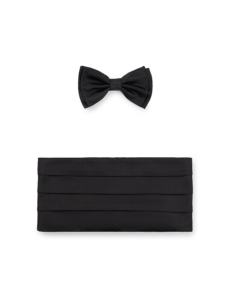 BOSS Set de 2 piezas de fajín y pajarita negro