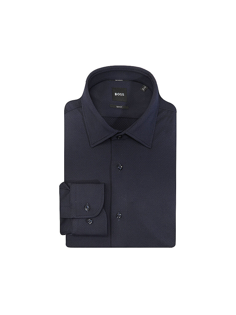 BOSS Camisa Slim Fit P-HANK azul oscuro