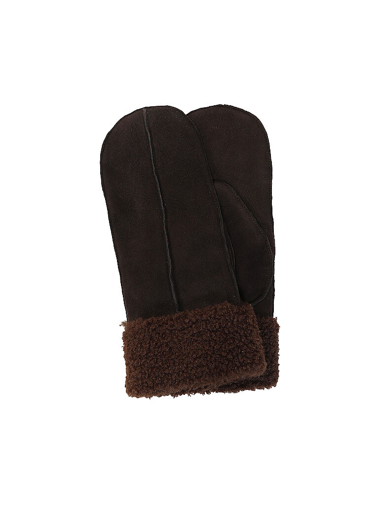 BOSS Guantes de piel YOSIE-SU-TE marrón