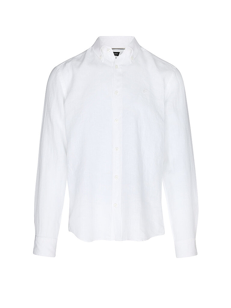 Camisa de lino H-LIAM blanco M