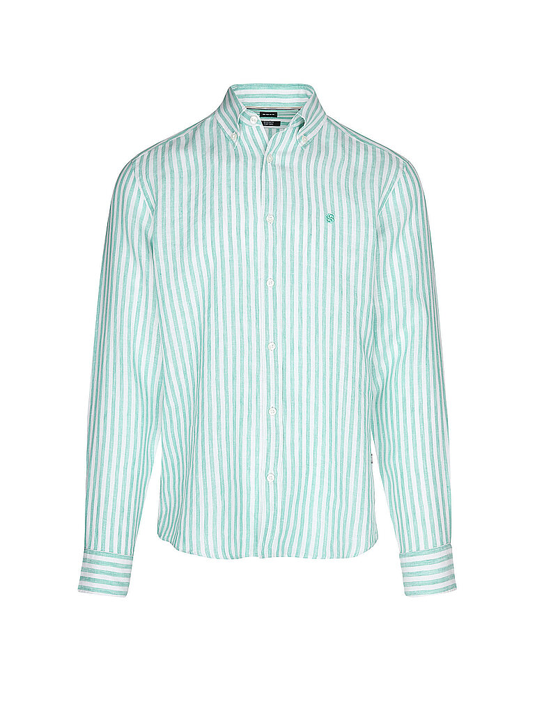 BOSS Camisa de lino H-LIAM verde