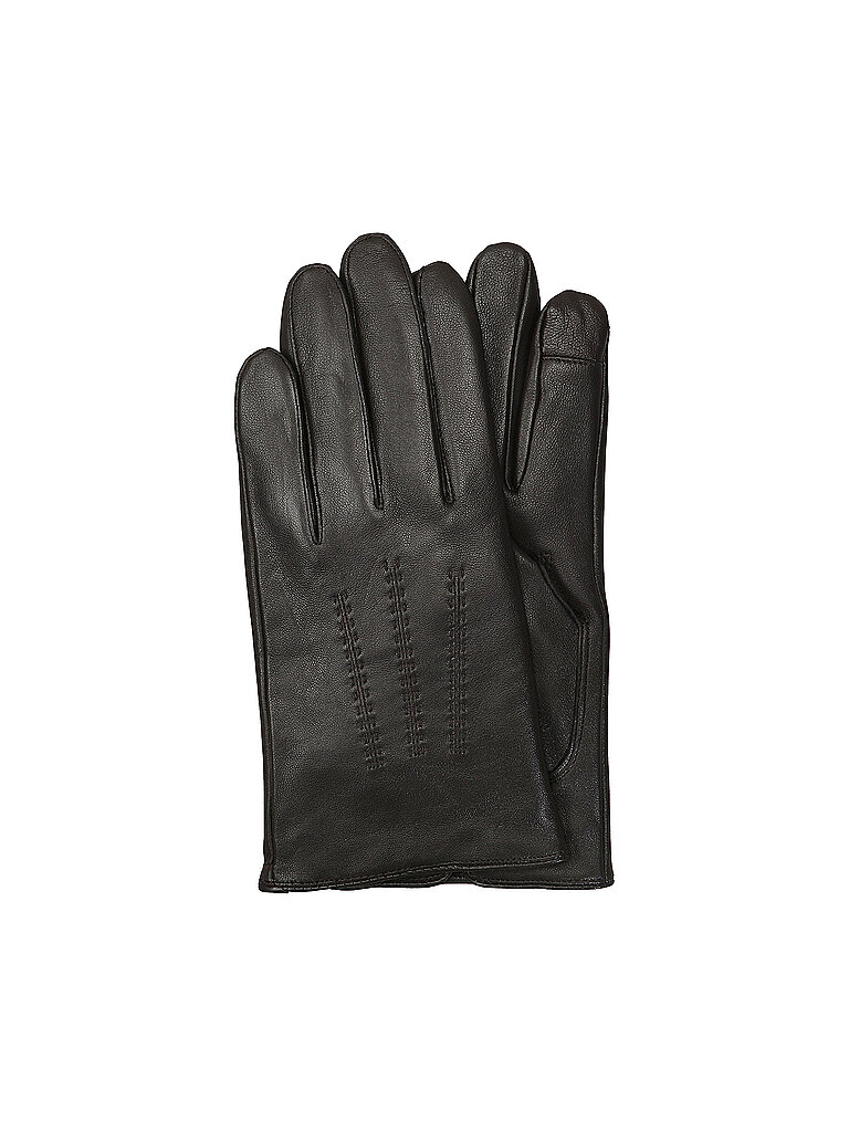 BOSS Guantes de piel HAINZ marrón