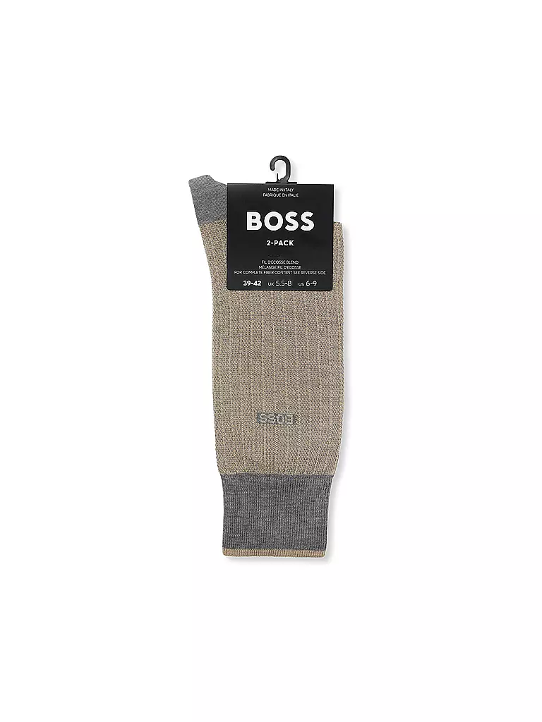 BOSS | Calcetines, paquete de 2, gris medio |