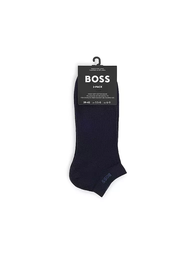 BOSS | Calcetines cortos deportivos, paquete de 2, azul oscuro | 