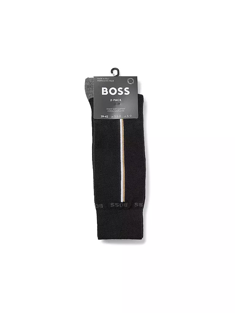 BOSS | Calcetines de hombre ICONIC, paquete de 2, negro | 