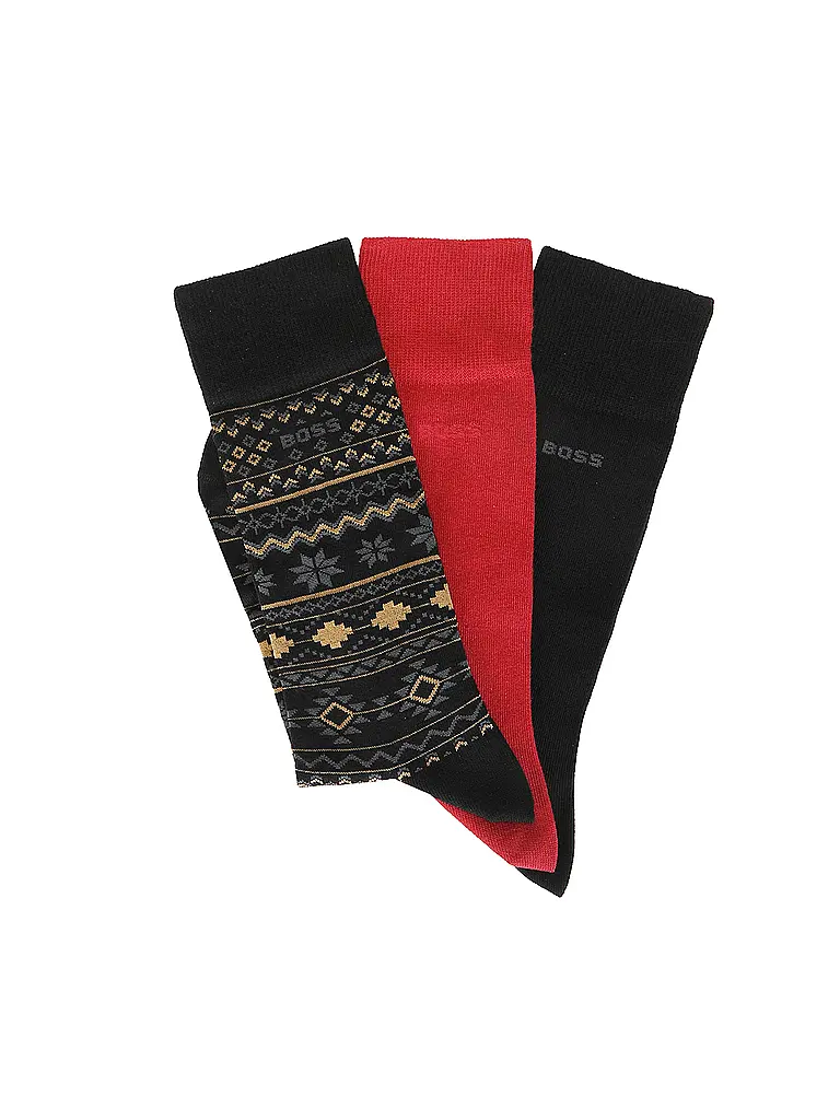BOSS | Calcetines paquete de 3 open miscellaneous | Negro