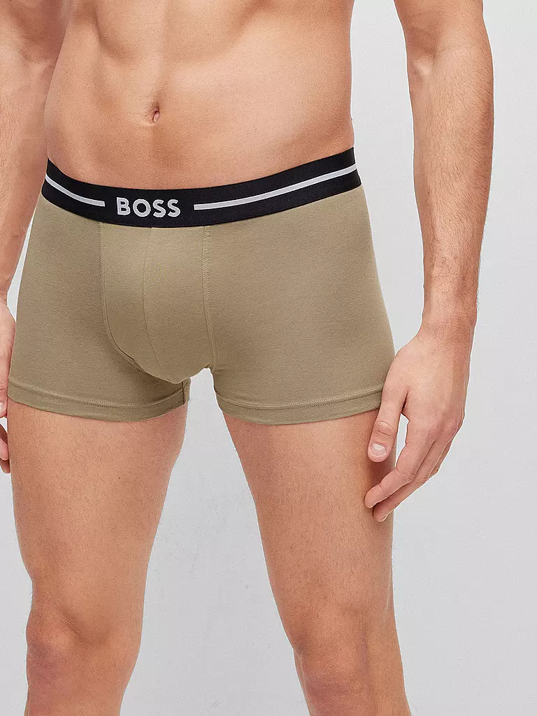 BOSS | Calzoncillos paquete de 3 negro oliva estampado |